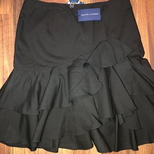 Ralph Lauren Women's Ruffled Crepe Skirt (size 12)